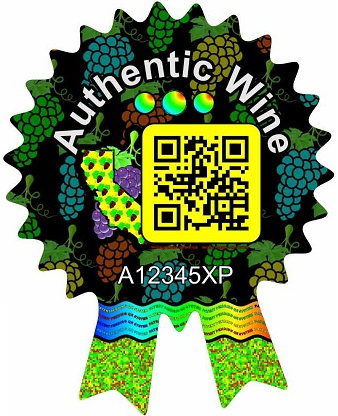 Authentic Wine holoQR rosette label